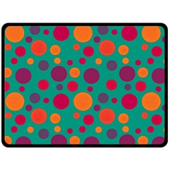 Polka Dots Double Sided Fleece Blanket (large)  by Valentinaart