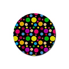 Polka Dots Rubber Coaster (round) 