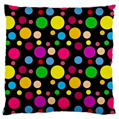 Polka Dots Large Flano Cushion Case (two Sides) by Valentinaart