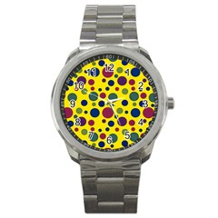 Polka Dots Sport Metal Watch by Valentinaart