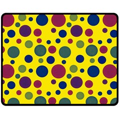 Polka Dots Fleece Blanket (medium)  by Valentinaart