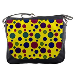 Polka Dots Messenger Bags by Valentinaart