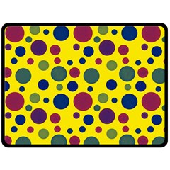 Polka Dots Double Sided Fleece Blanket (large)  by Valentinaart