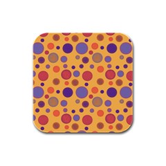 Polka Dots Rubber Square Coaster (4 Pack)  by Valentinaart