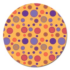 Polka Dots Magnet 5  (round) by Valentinaart