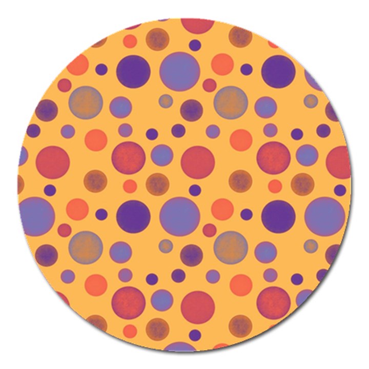 Polka dots Magnet 5  (Round)