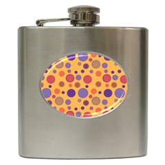 Polka Dots Hip Flask (6 Oz) by Valentinaart