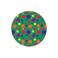 Polka Dots Magnet 3  (round) by Valentinaart