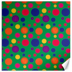 Polka Dots Canvas 12  X 12   by Valentinaart