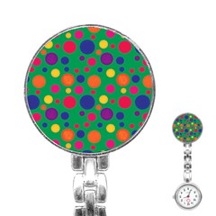 Polka Dots Stainless Steel Nurses Watch by Valentinaart