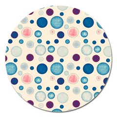 Polka Dots Magnet 5  (round) by Valentinaart