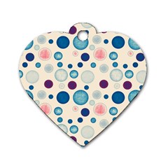 Polka Dots Dog Tag Heart (one Side) by Valentinaart