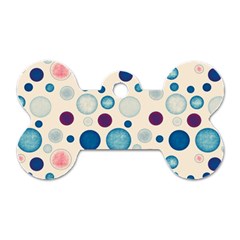 Polka Dots Dog Tag Bone (one Side) by Valentinaart