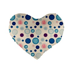 Polka Dots Standard 16  Premium Flano Heart Shape Cushions by Valentinaart