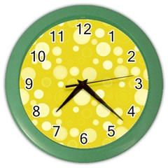 Polka Dots Color Wall Clocks by Valentinaart