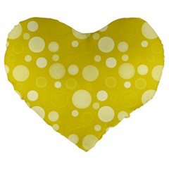 Polka Dots Large 19  Premium Heart Shape Cushions by Valentinaart