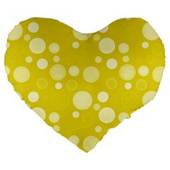 Polka Dots Large 19  Premium Flano Heart Shape Cushions by Valentinaart