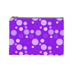 Polka Dots Cosmetic Bag (large)  by Valentinaart