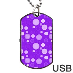 Polka Dots Dog Tag Usb Flash (one Side) by Valentinaart