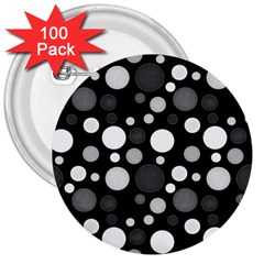 Polka Dots 3  Buttons (100 Pack)  by Valentinaart