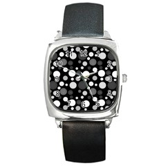 Polka dots Square Metal Watch