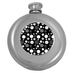 Polka Dots Round Hip Flask (5 Oz) by Valentinaart