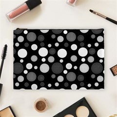 Polka Dots Cosmetic Bag (large)  by Valentinaart