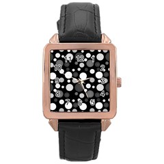 Polka dots Rose Gold Leather Watch 