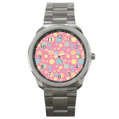 Polka Dots Sport Metal Watch by Valentinaart