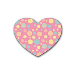 Polka Dots Heart Coaster (4 Pack)  by Valentinaart