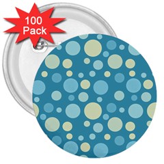 Polka Dots 3  Buttons (100 Pack)  by Valentinaart