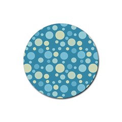 Polka Dots Rubber Round Coaster (4 Pack)  by Valentinaart