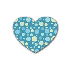 Polka Dots Rubber Coaster (heart)  by Valentinaart