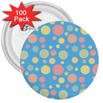 Polka dots 3  Buttons (100 pack)  Front