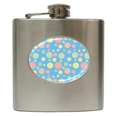 Polka Dots Hip Flask (6 Oz) by Valentinaart