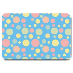 Polka Dots Large Doormat  by Valentinaart