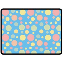 Polka Dots Fleece Blanket (large)  by Valentinaart