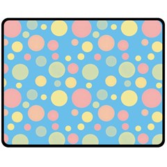 Polka Dots Double Sided Fleece Blanket (medium)  by Valentinaart