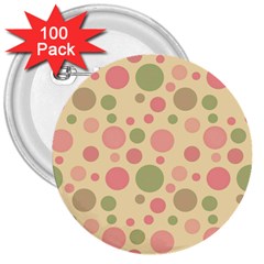 Polka Dots 3  Buttons (100 Pack)  by Valentinaart