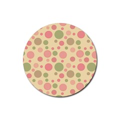 Polka Dots Rubber Coaster (round) 