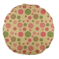 Polka Dots Large 18  Premium Flano Round Cushions by Valentinaart