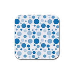 Polka Dots Rubber Square Coaster (4 Pack)  by Valentinaart