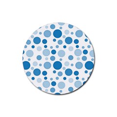 Polka Dots Rubber Round Coaster (4 Pack)  by Valentinaart