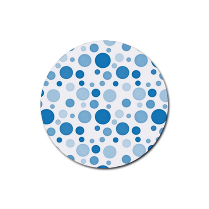 Polka dots Rubber Round Coaster (4 pack) 