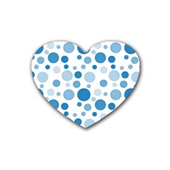 Polka Dots Rubber Coaster (heart)  by Valentinaart