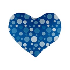 Polka Dots Standard 16  Premium Flano Heart Shape Cushions by Valentinaart