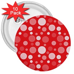 Polka Dots 3  Buttons (10 Pack)  by Valentinaart