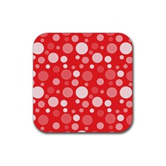 Polka Dots Rubber Coaster (square)  by Valentinaart