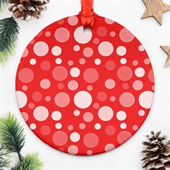 Polka Dots Round Ornament (two Sides) by Valentinaart