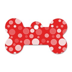 Polka Dots Dog Tag Bone (one Side) by Valentinaart